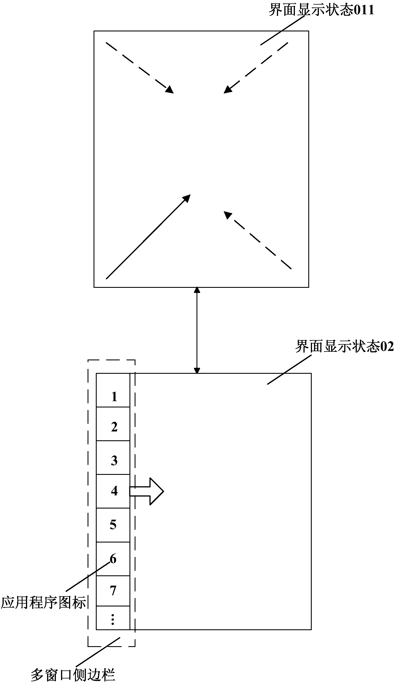 Mobile phone application program window mode displaying and operating method