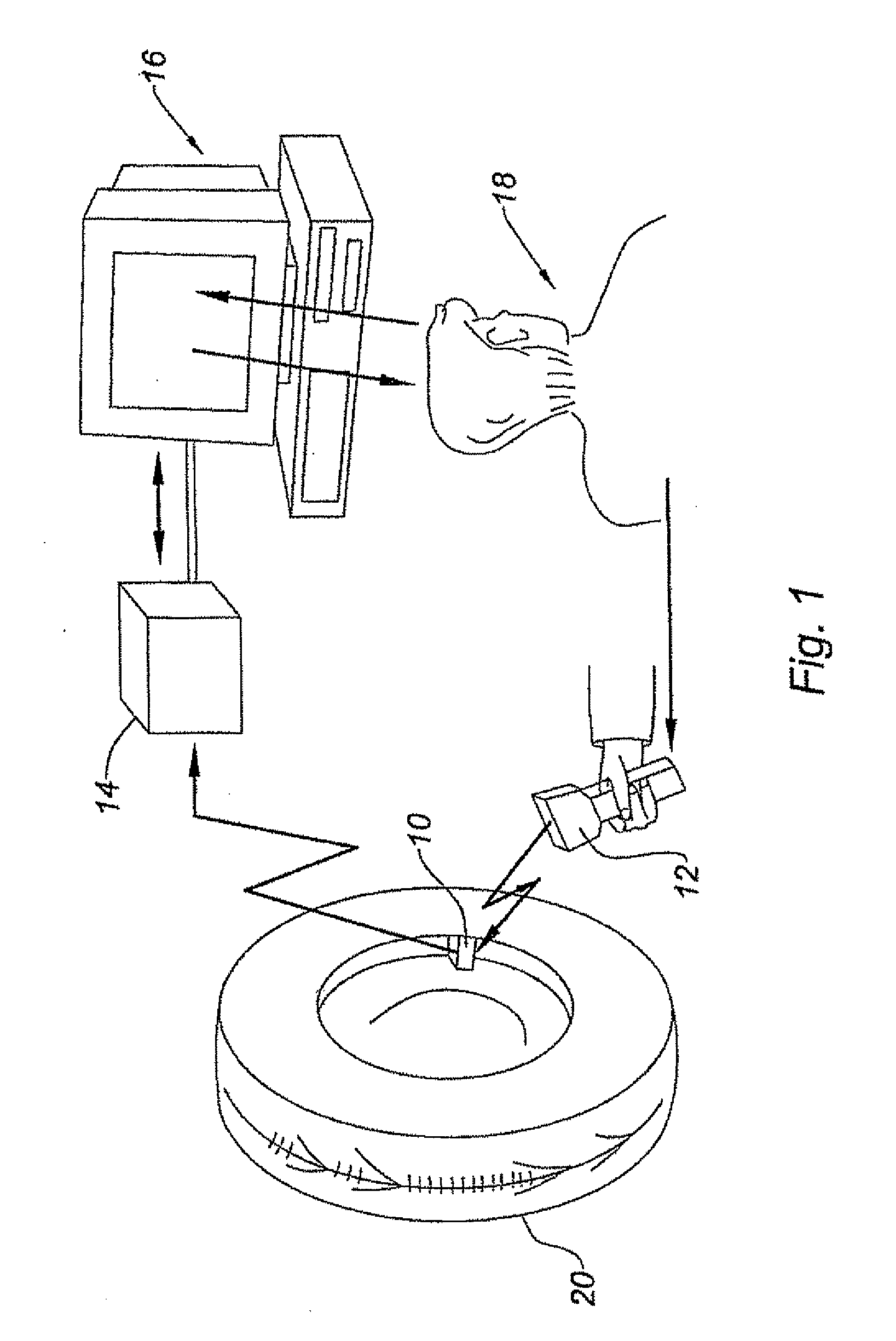 Method and system for transmitting an identifier of a valve of a wheel of a vehicle to a receiver on board this vehicle