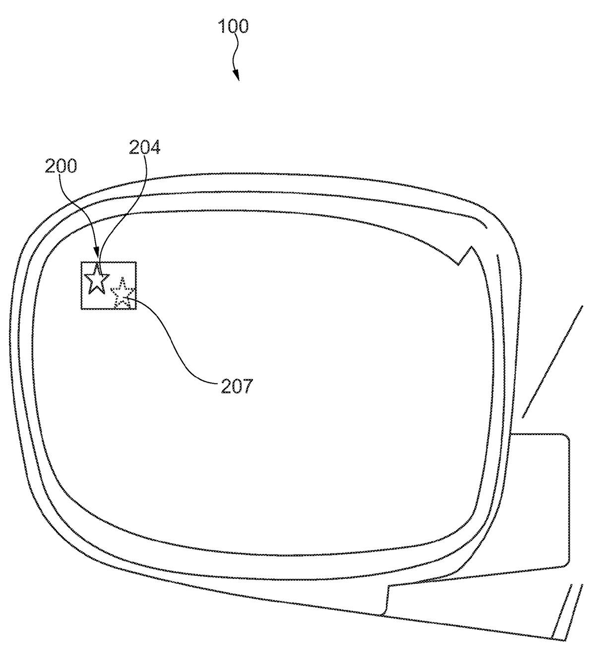 Electronic circuit for a blind-spot monitoring display