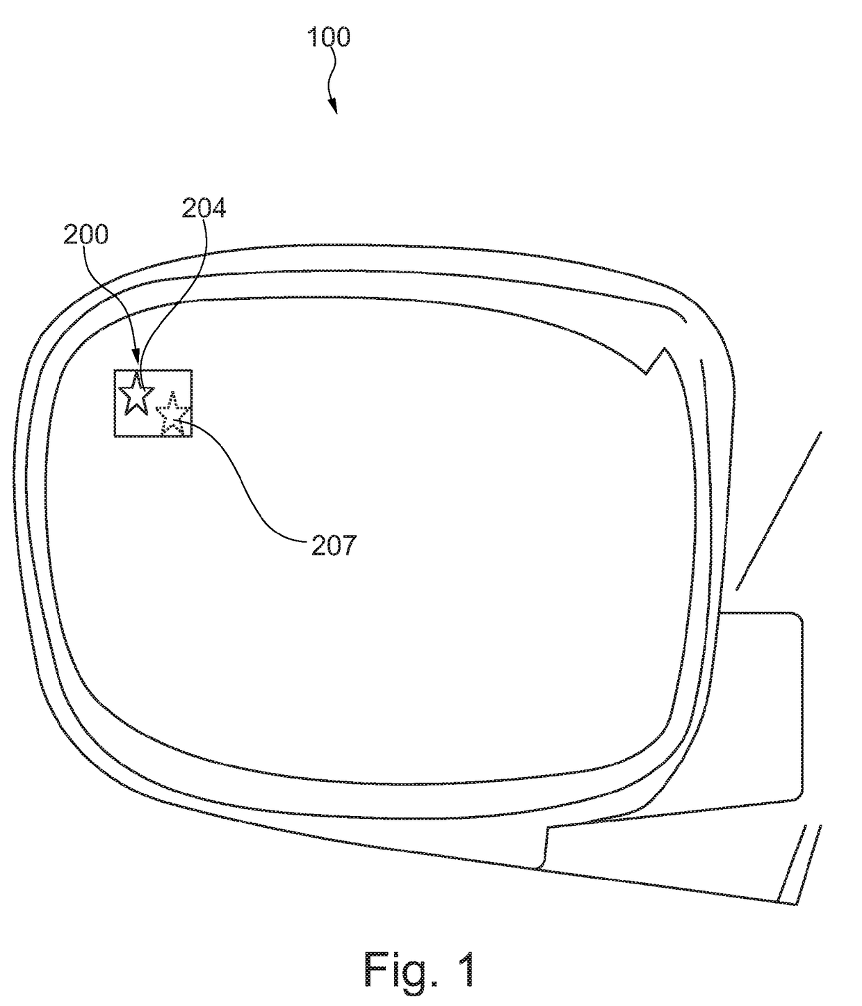 Electronic circuit for a blind-spot monitoring display