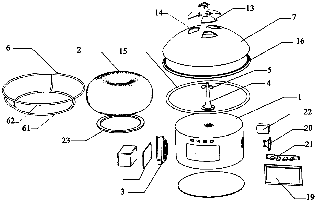 Air-blowing suspended type alarm clock