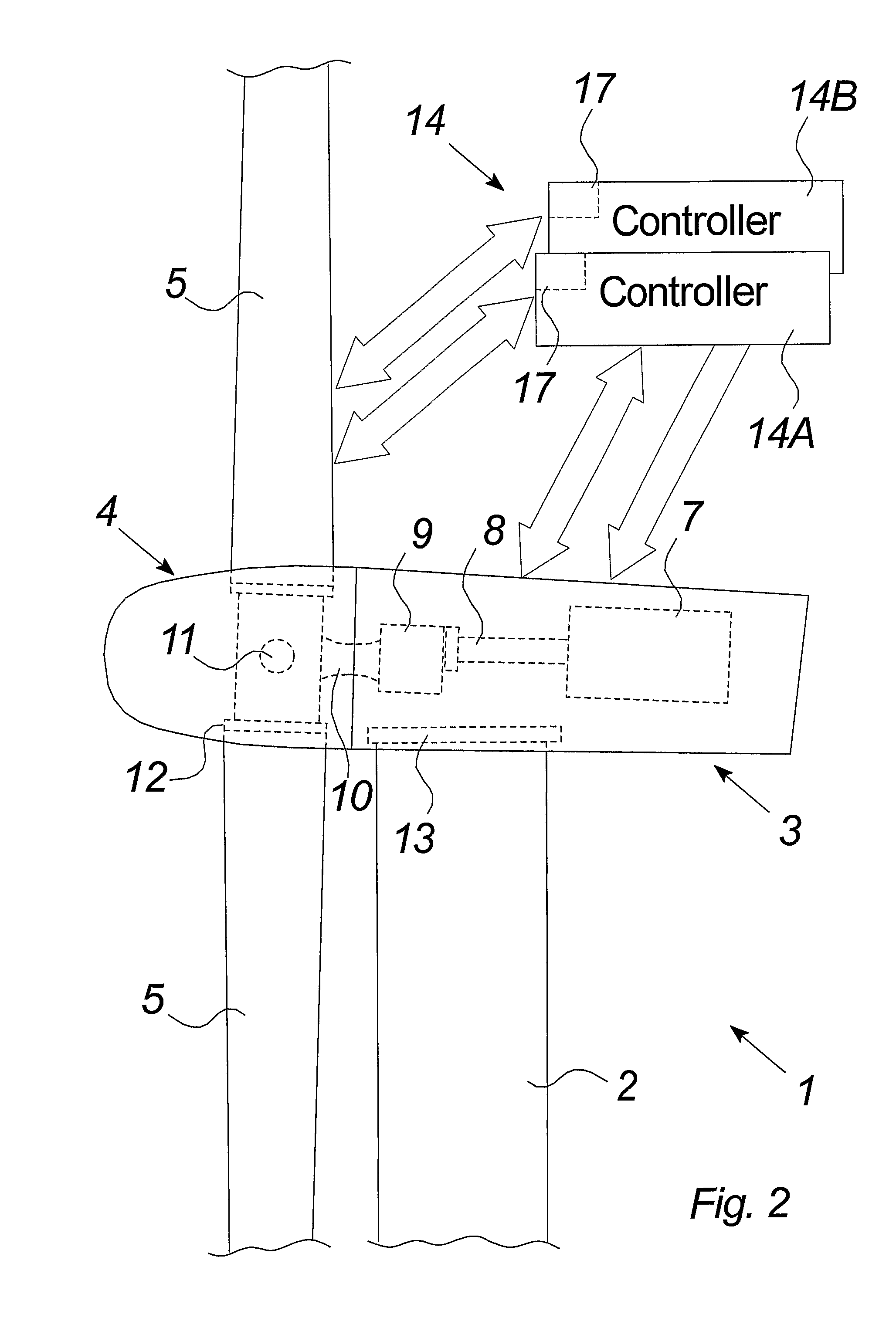 Wind turbine comprising a multiplied redundancy control system and method of controlling a wind turbine