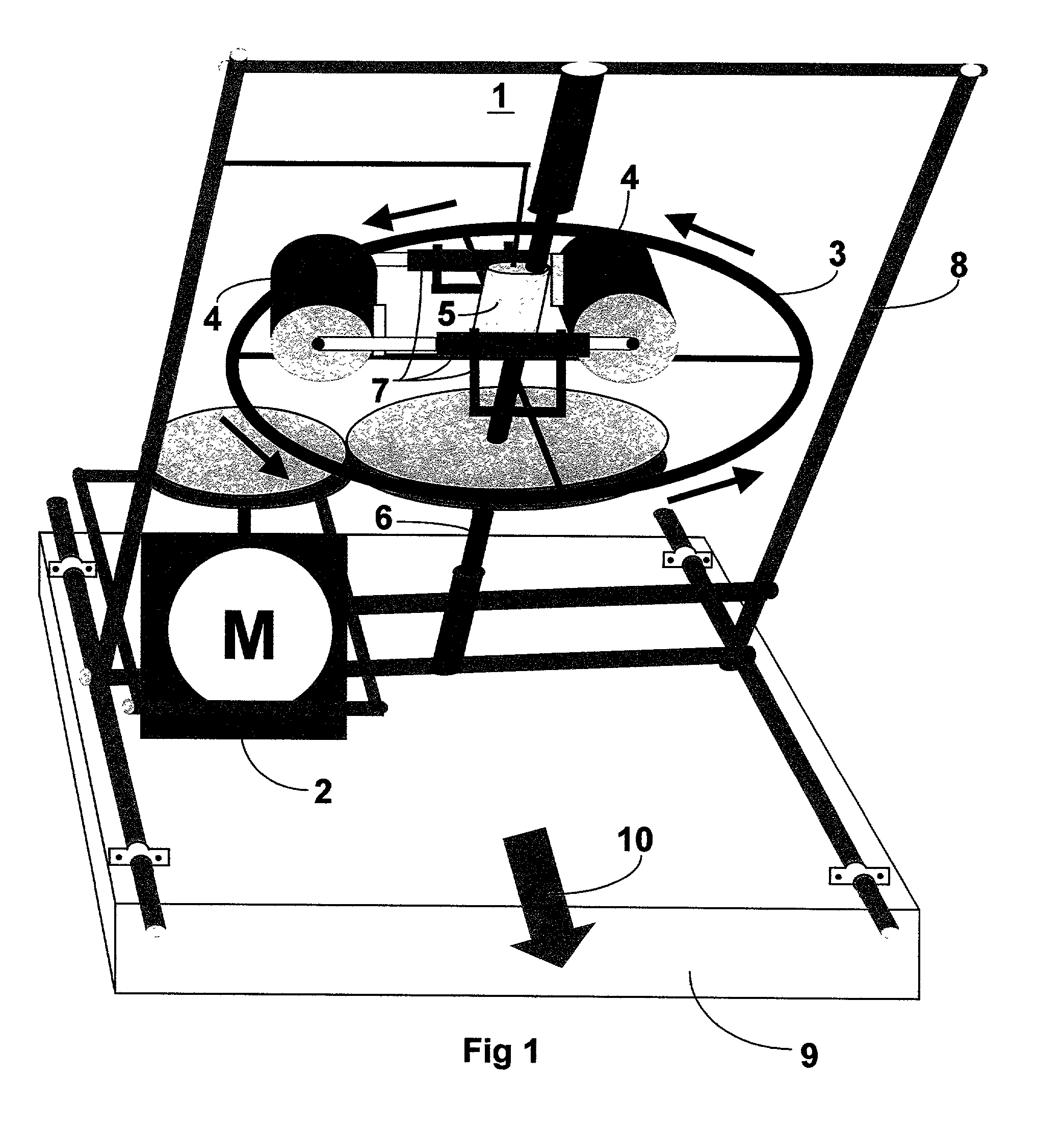 Unbalanced gyroscopic apparatus for producing unidirectional thrust