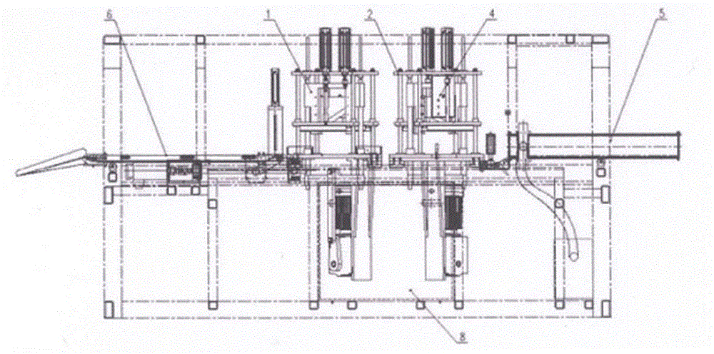 A double-knife double-angle fixed-length crank cutting device