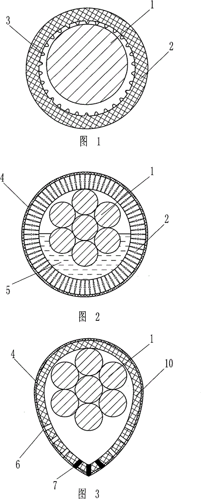 Ice coagulation preventing cable and auxiliary equipment