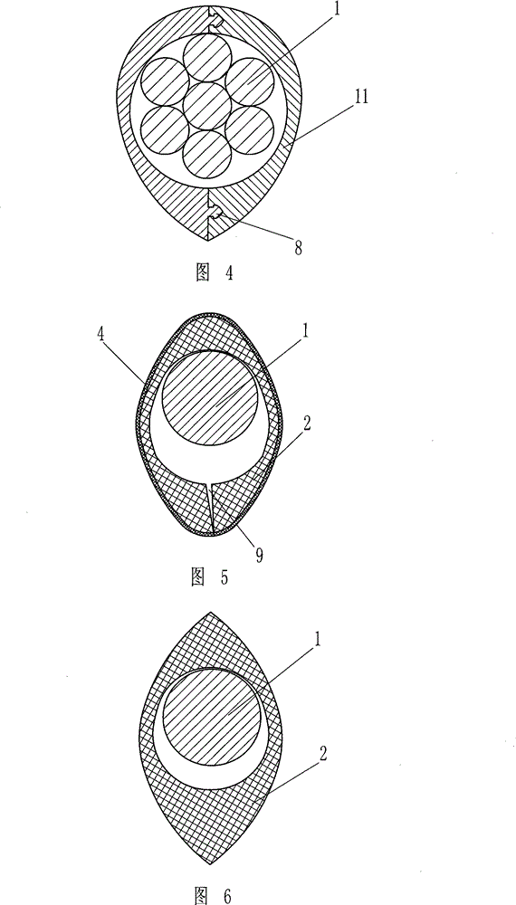 Ice coagulation preventing cable and auxiliary equipment