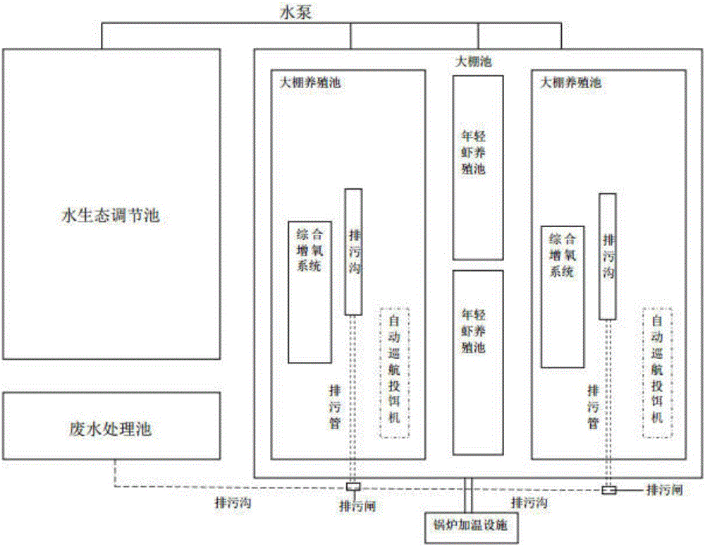 Penaeus vannamei high-yield cultivation system and breeding method thereof