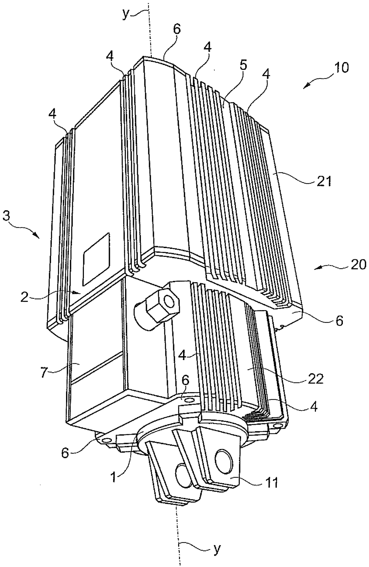 Electrohydraulic actuating device with cooling modules