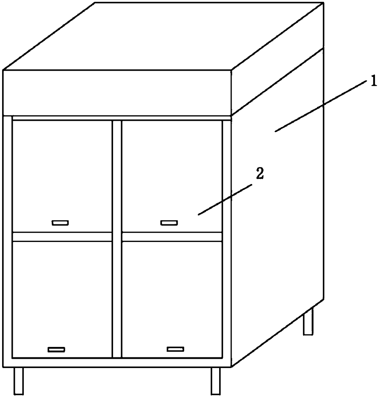 Cupboard capable of drying and sterilizing chopping boards and knives automatically