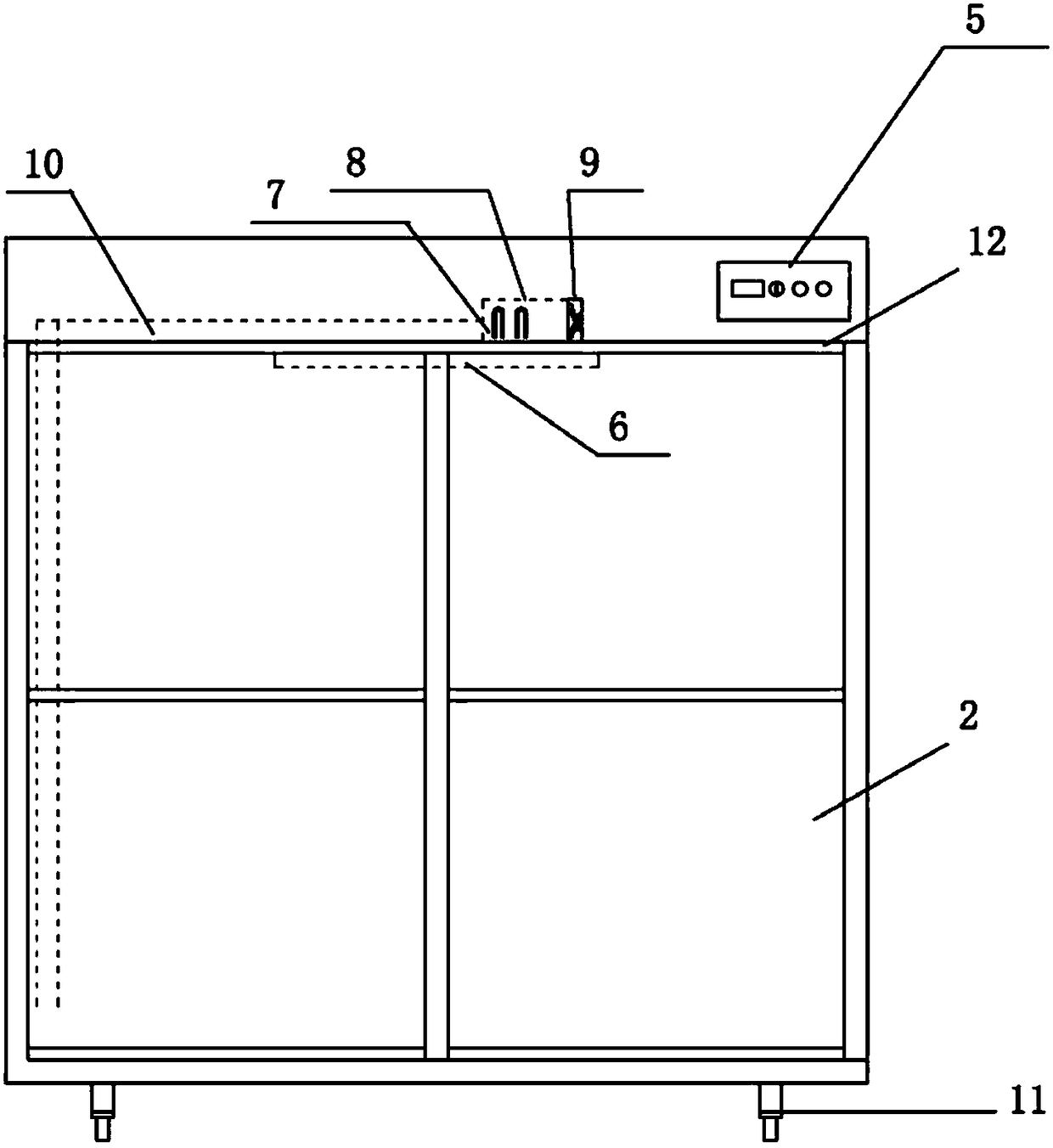 Cupboard capable of drying and sterilizing chopping boards and knives automatically