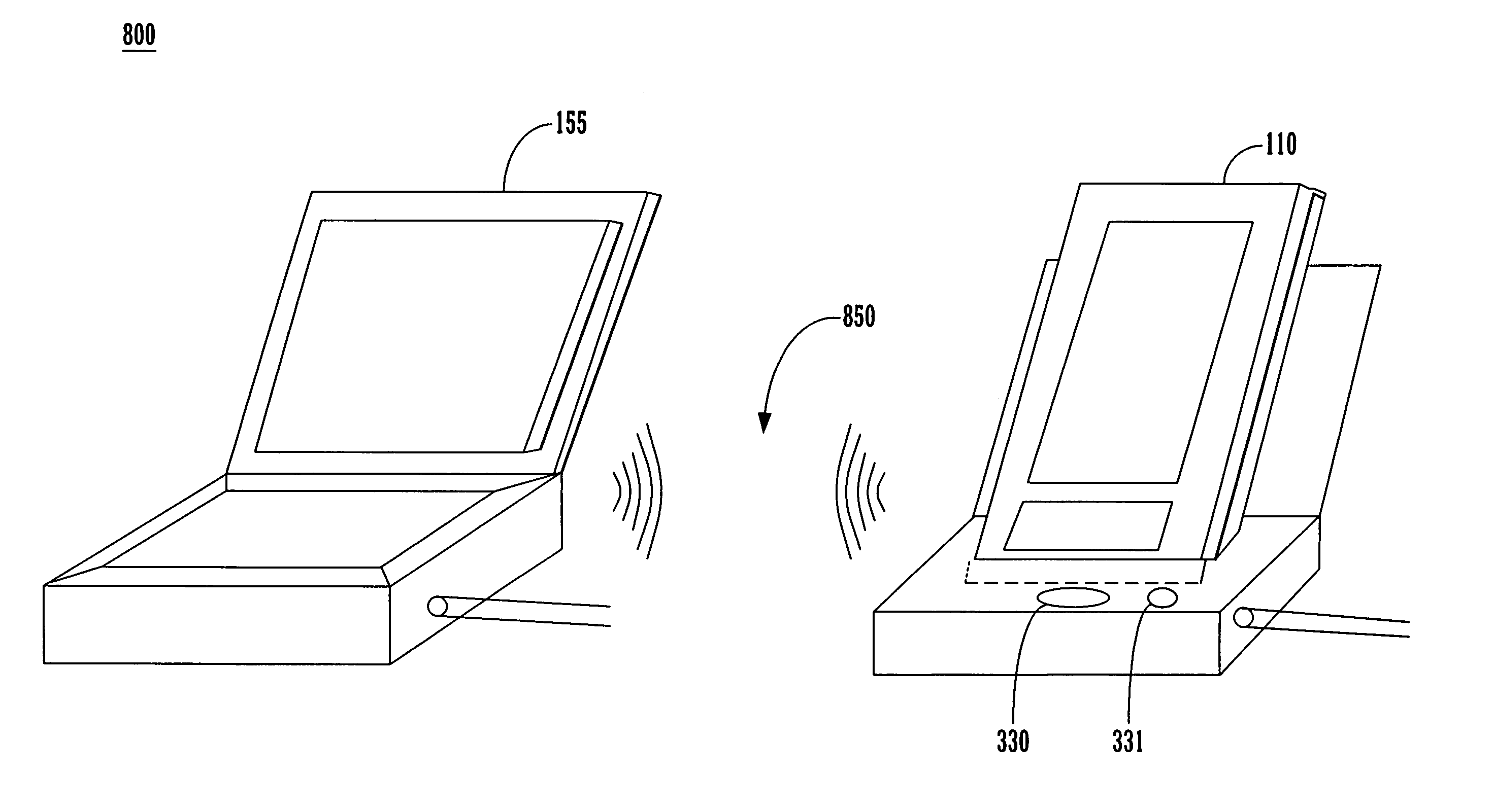 Method and apparatus for synchronizing and recharging a connector-less portable computer system