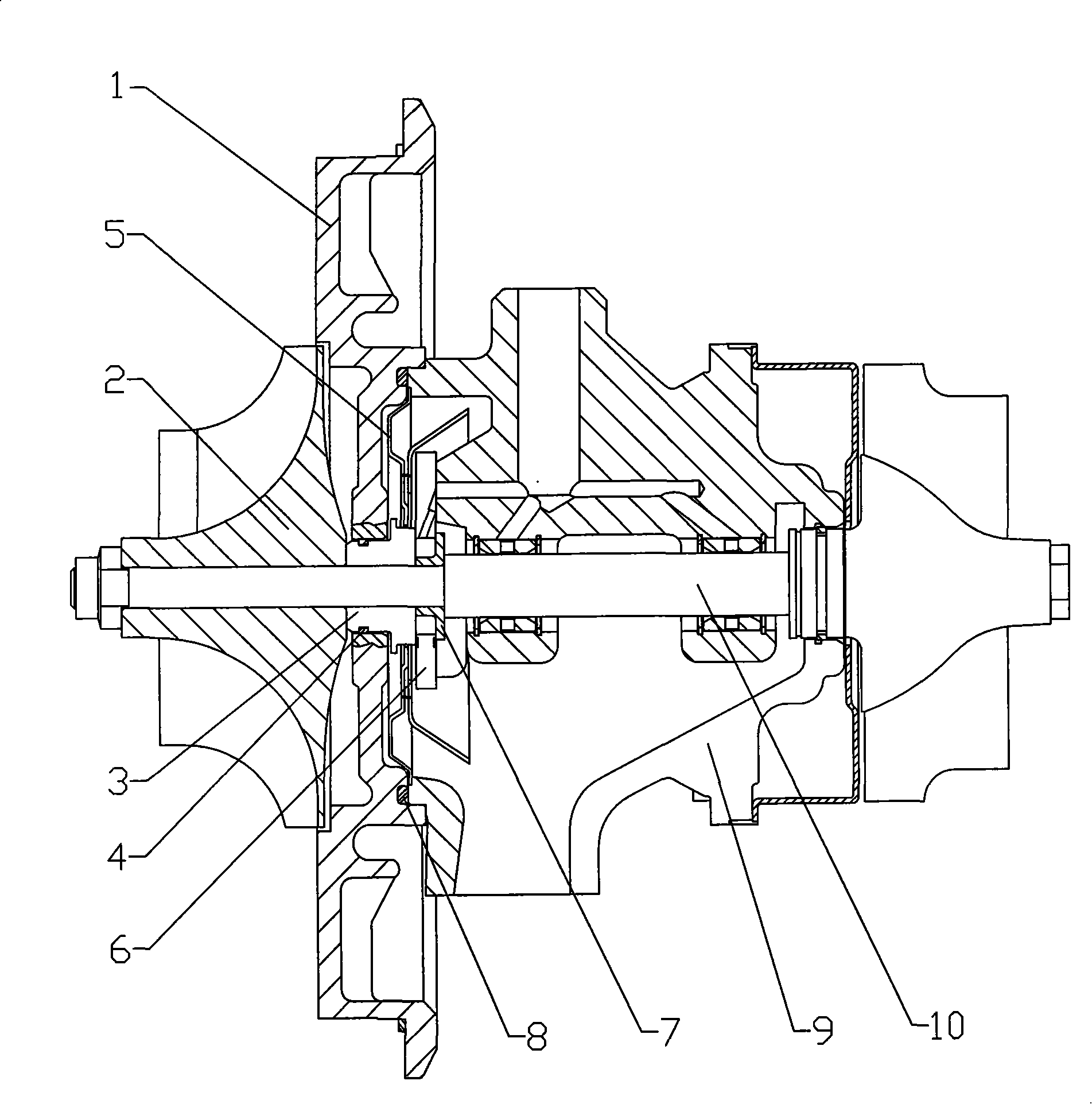 Exhaust-driven turbo-charger central rotor device