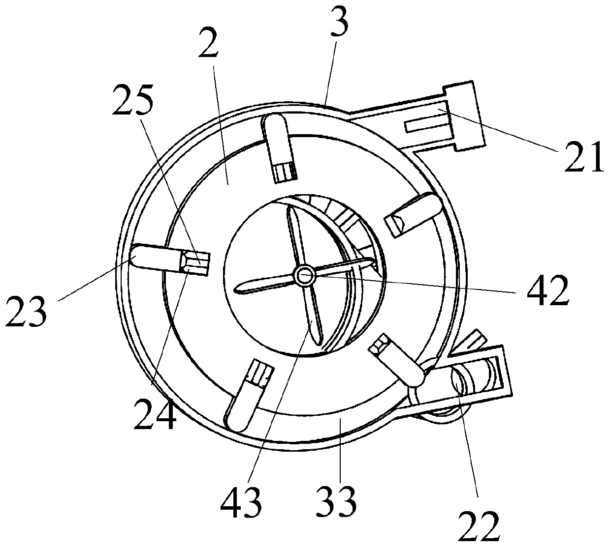 Pneumatic turbine type air-jetting sludge stirring device