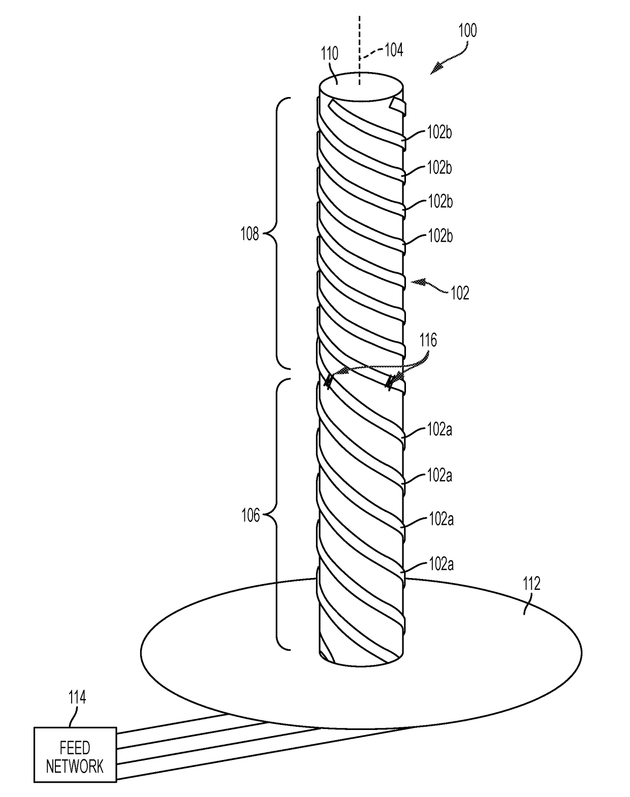 Decoupled concentric helix antenna