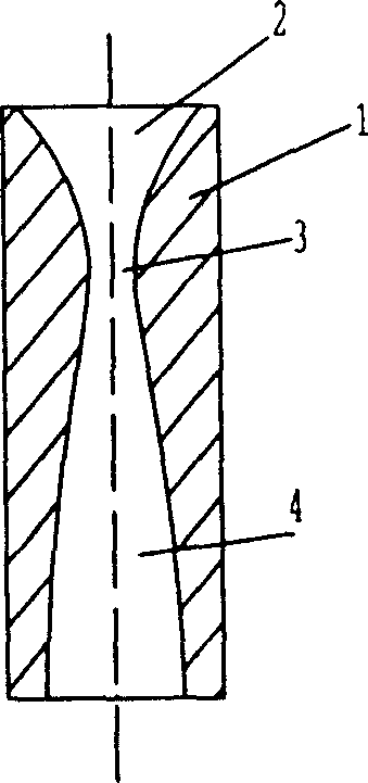 Extrusion molding method for curved generatrix hole