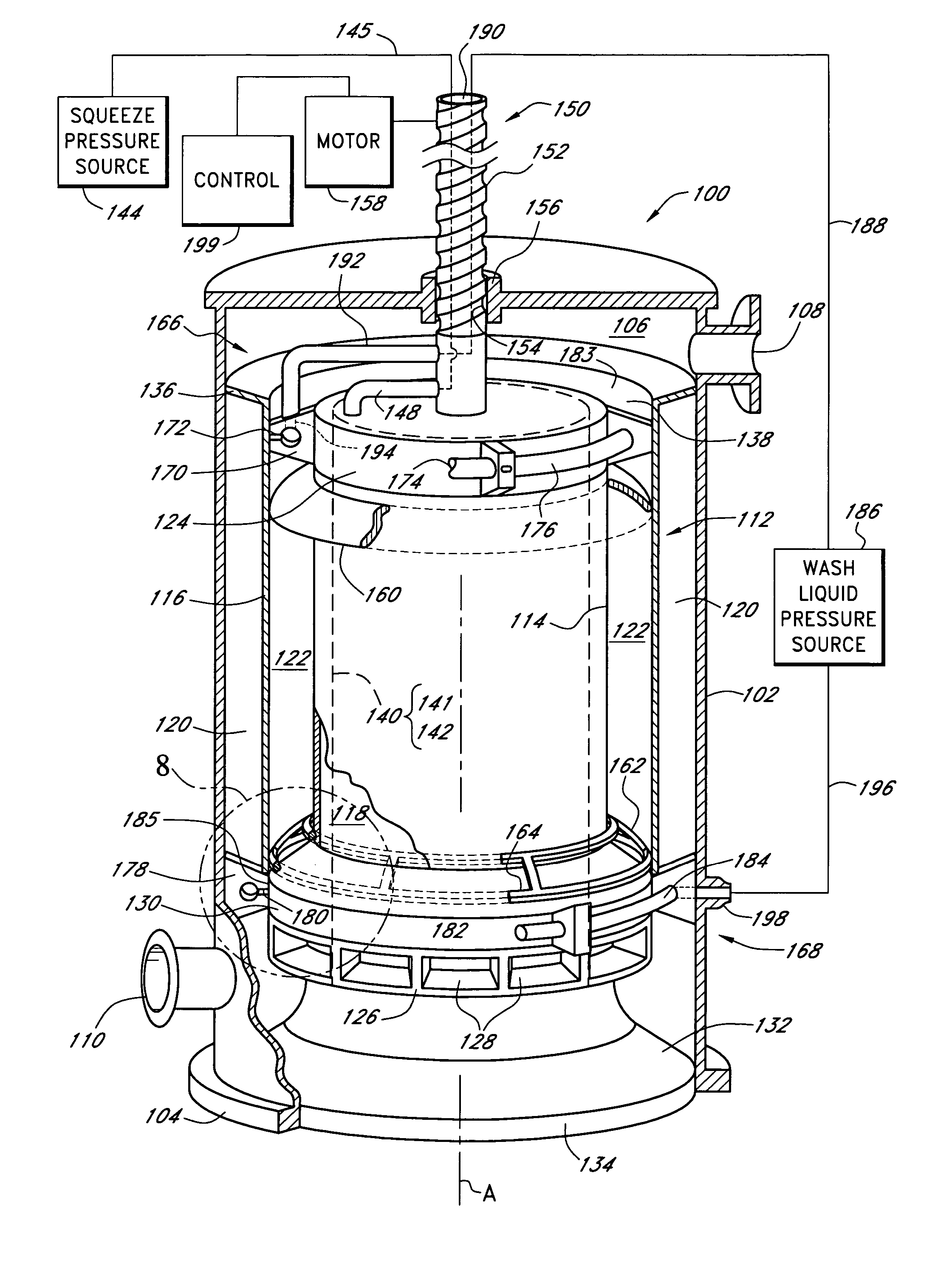 Displacement filter apparatus and method