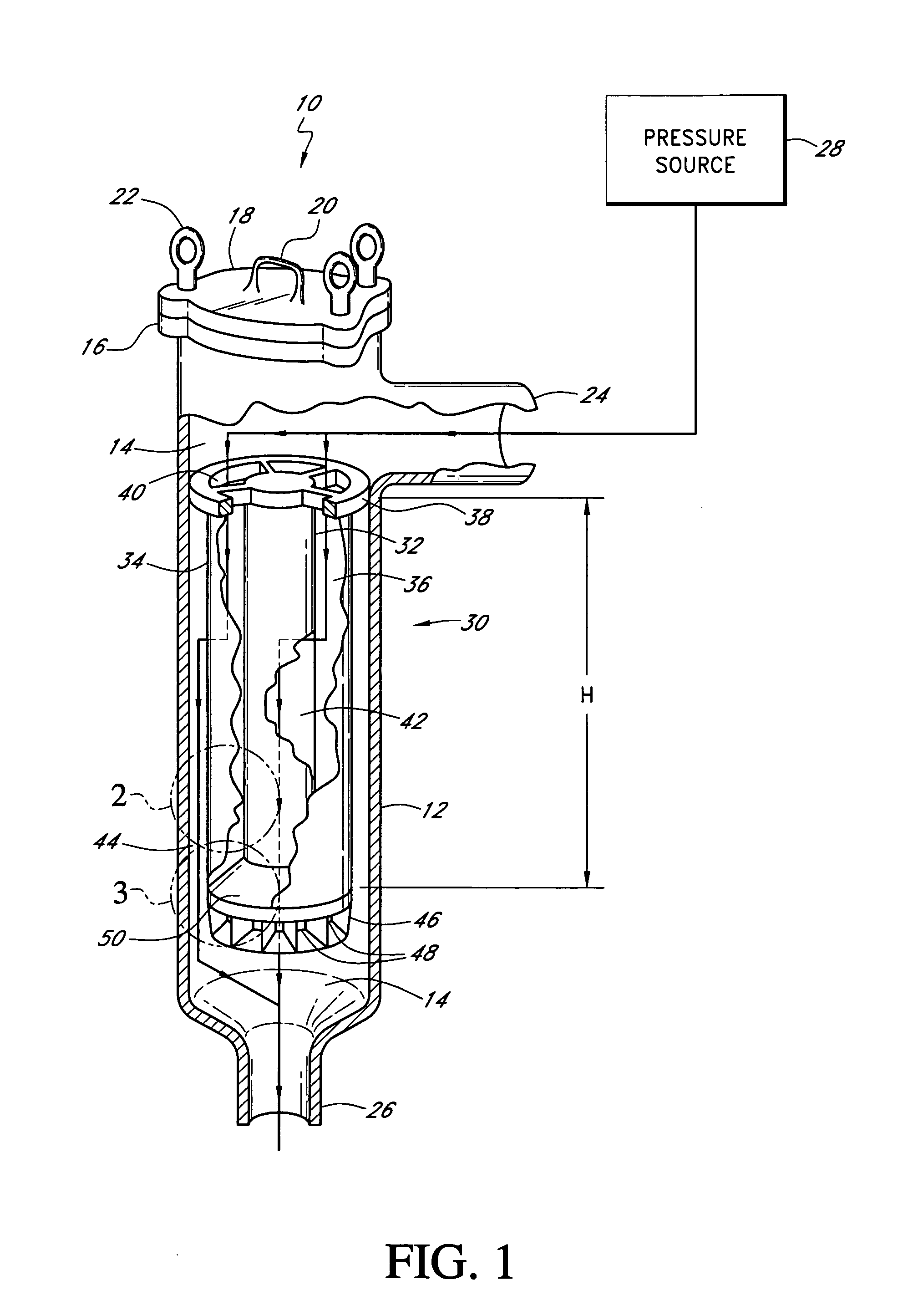 Displacement filter apparatus and method