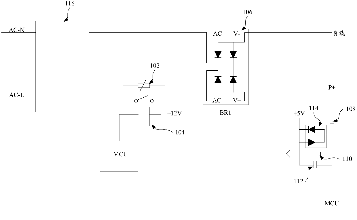 Protection circuit for air conditioning controller, and control method for protection circuit