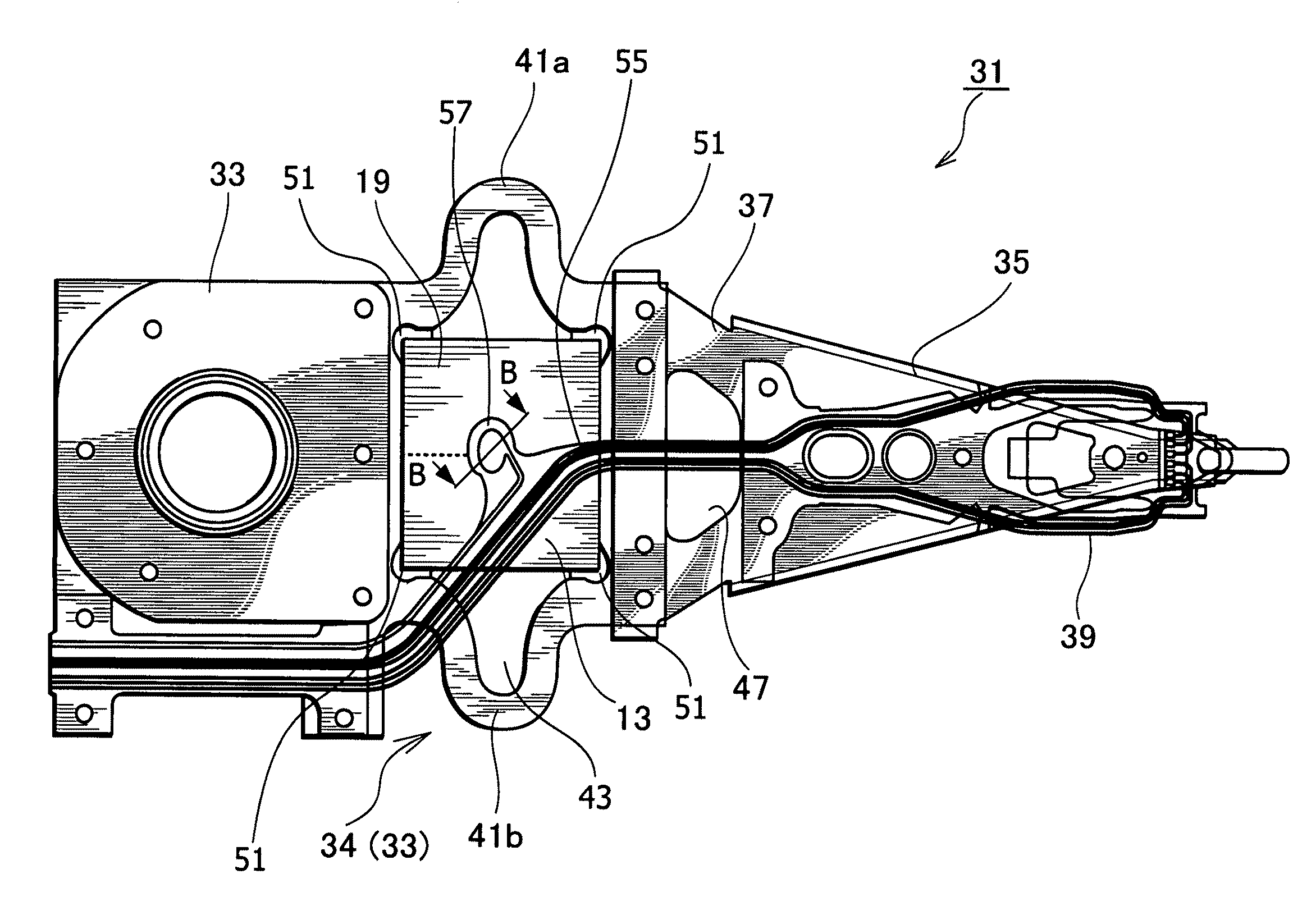 Electrical connecting structure for piezoelectric element, piezoelectric actuator, head suspension, and electrical connecting structure for conductive part