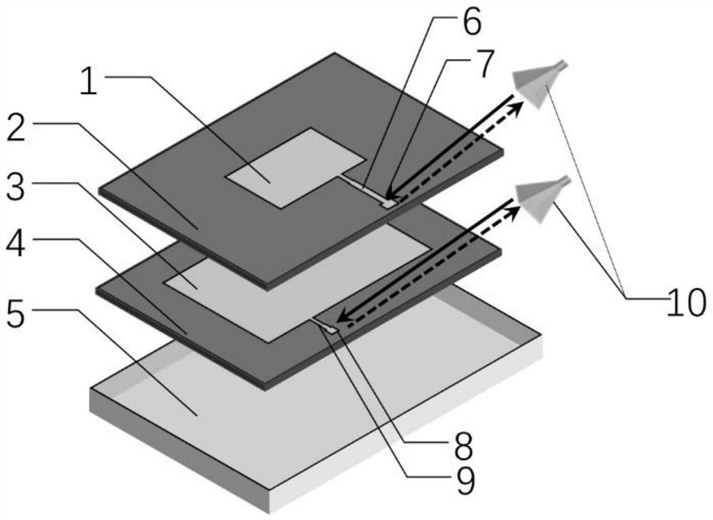 Strain crack decoupling measurement sensor based on multilayer microstrip antenna