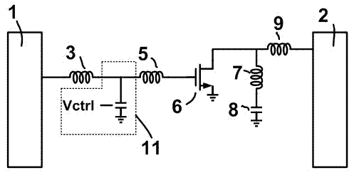 Radio-frequency power device with adjustable operating frequency