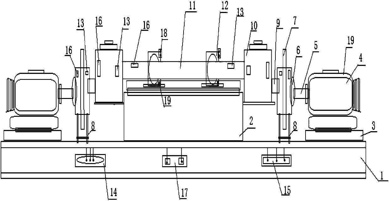 Drag grinding test bench for locomotive main axle detection