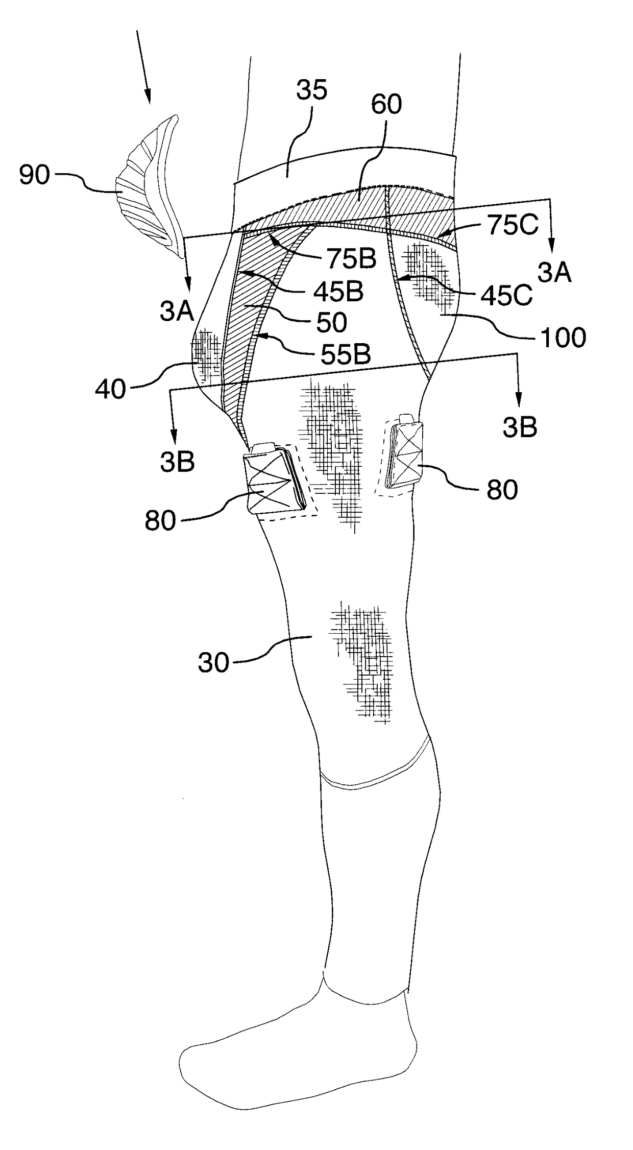 Athletic garment with protective cup pouch