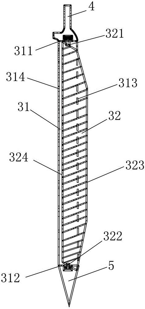 A lake core sampling device for lake sediments with different water depths