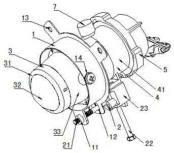 Adjustable automotive front fog lamp