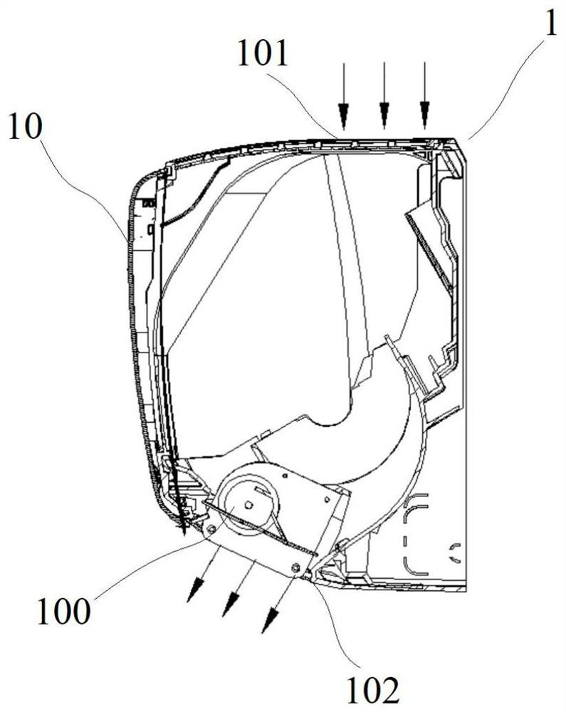 Air deflector assembly and air conditioning device