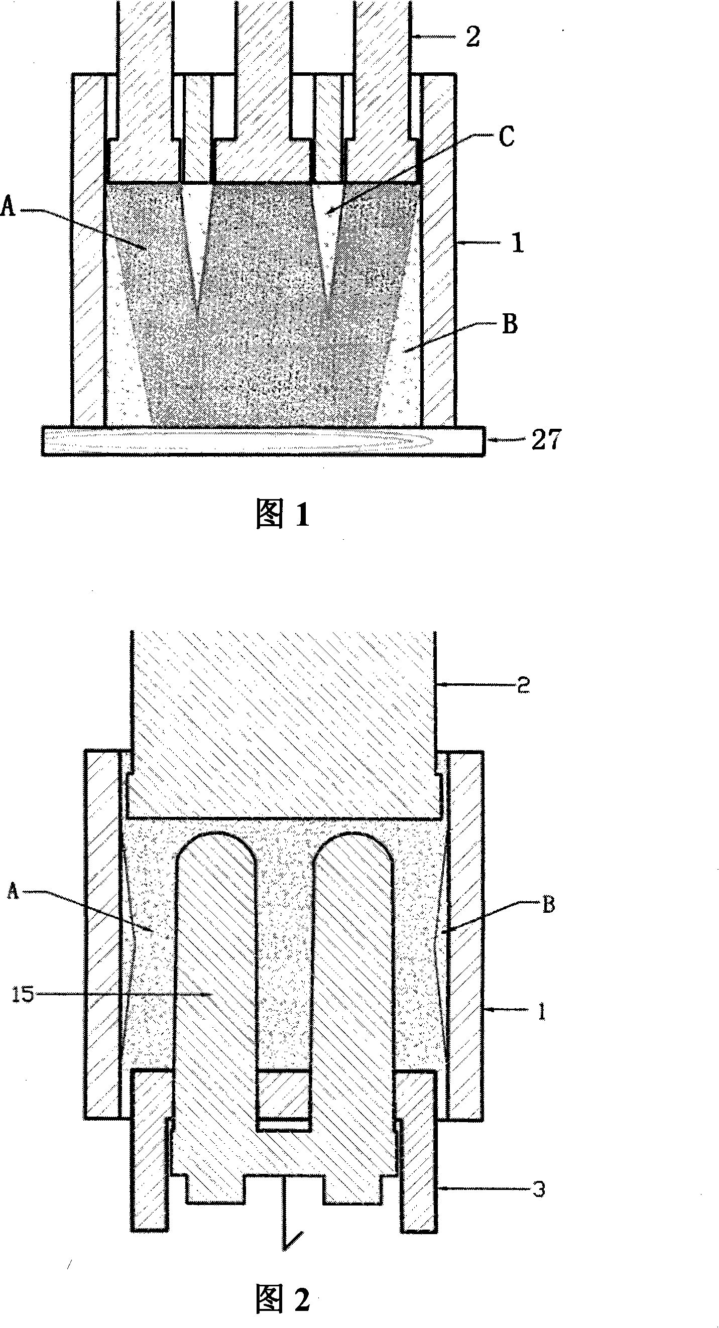 Bidirectional pressing-vibrating type building block shaping machine