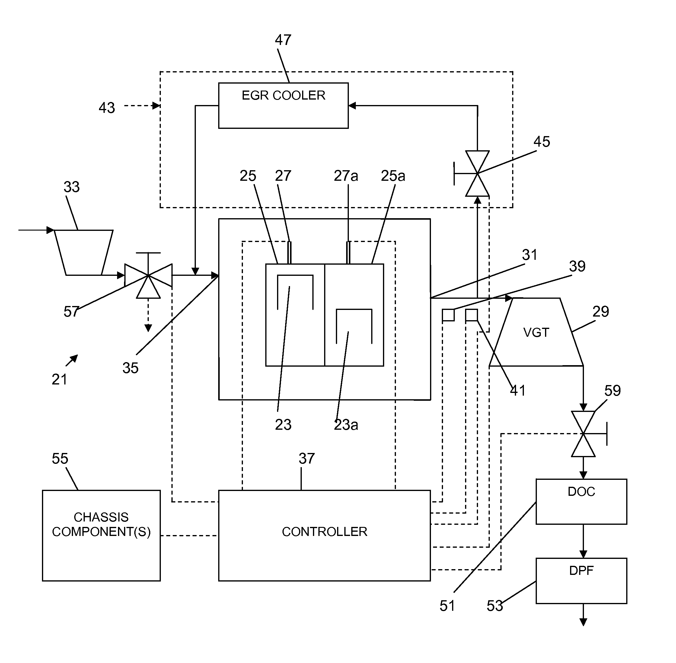 Method for reducing diesel engine emissions, and diesel engine