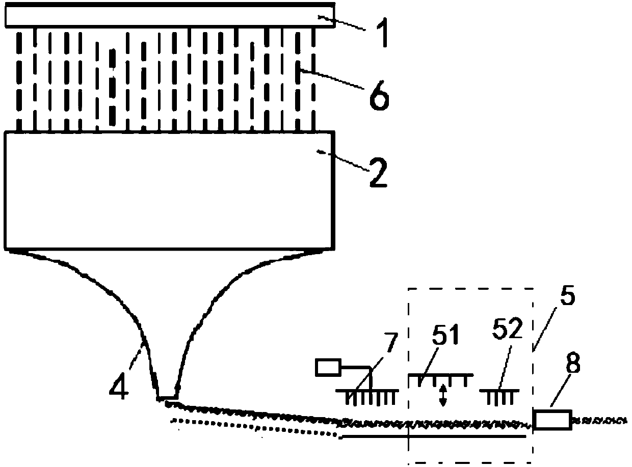 Device and method for preparing composite ultrafine fiber bundles by meltblowing and electrospinning