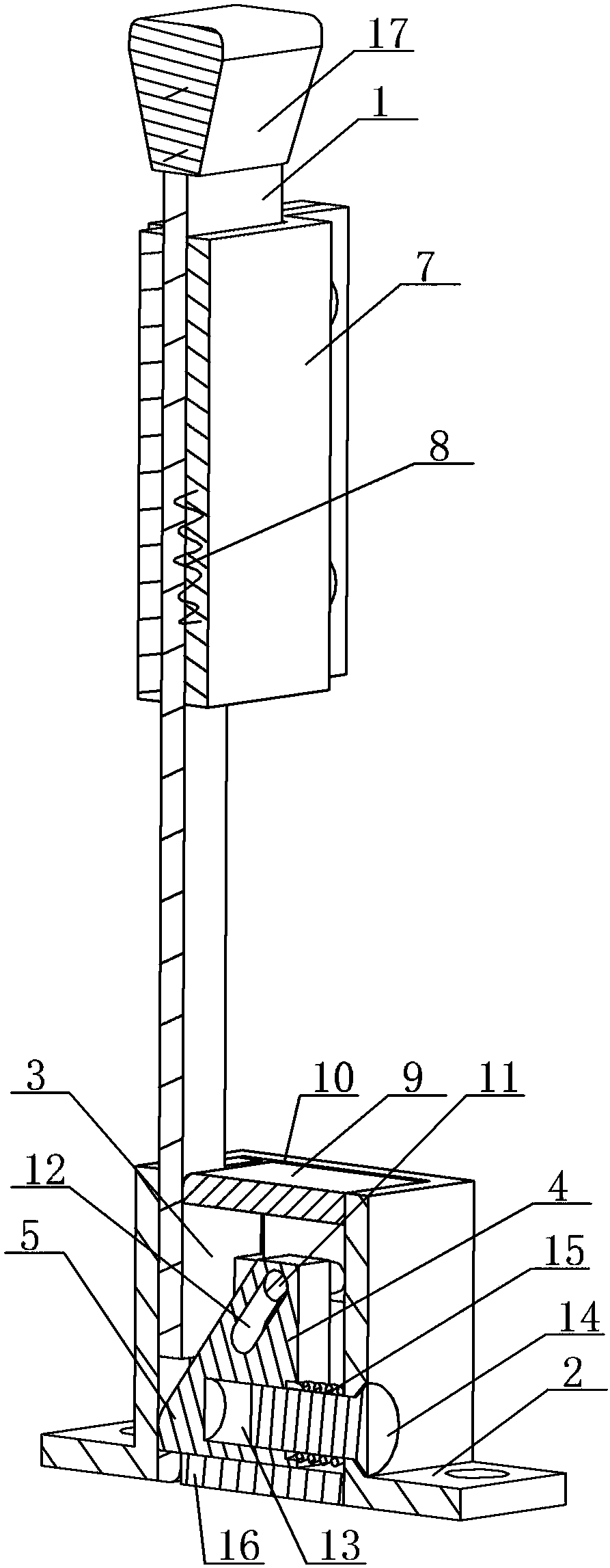 Slide block type quick connection locking device