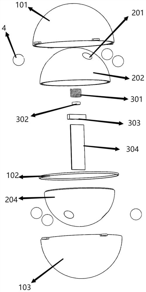 Double-ball type self-resetting wave energy collecting device