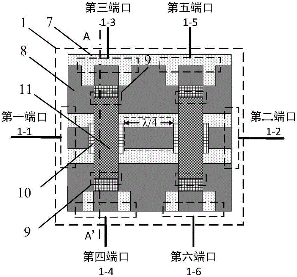 Clamped beam T-shaped junction direct heating on-line known frequency microwave phase detector