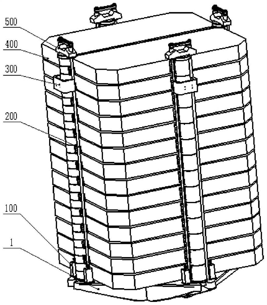 Low-impact large-bearing stack type multi-star locking and releasing mechanism and working method thereof