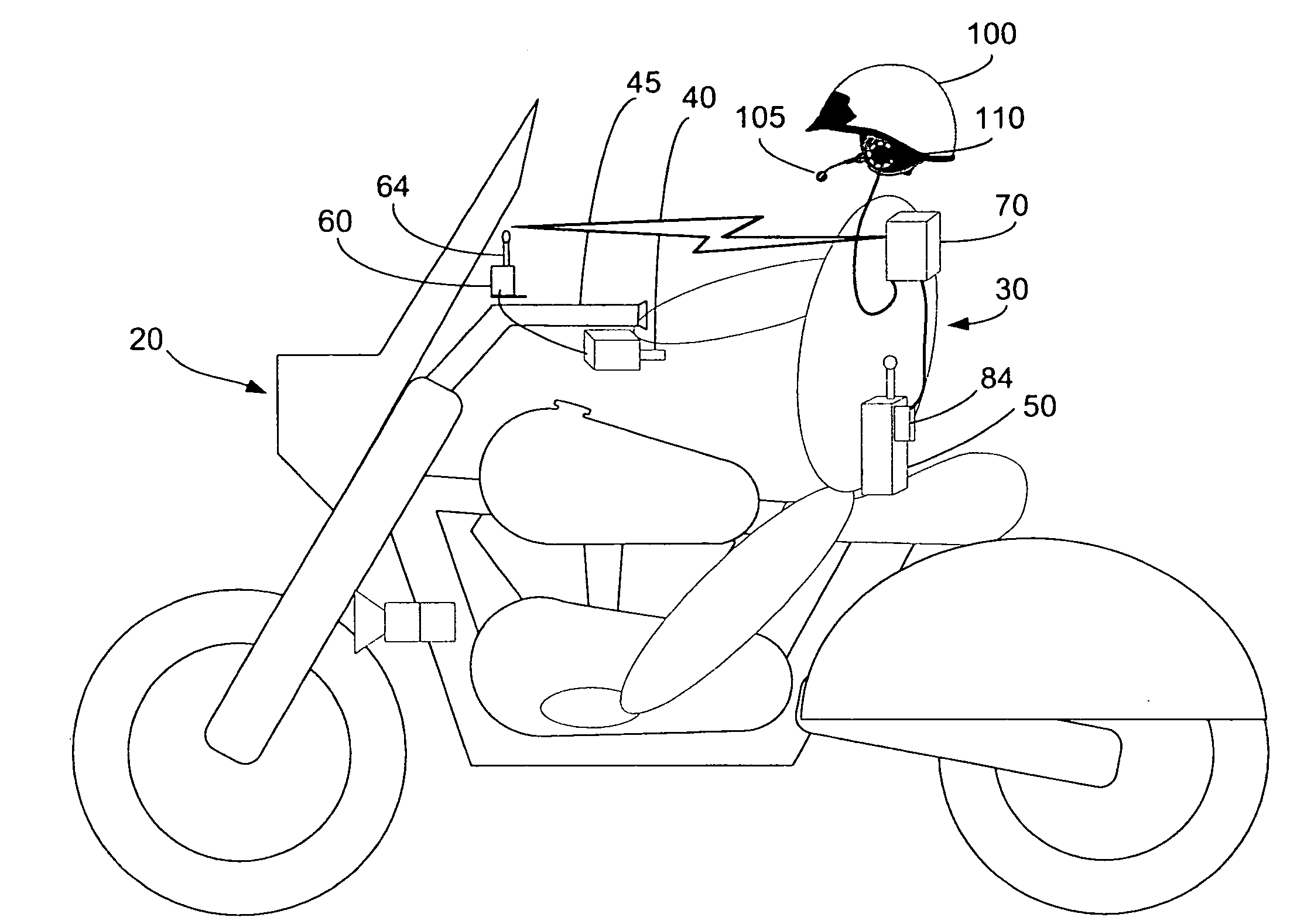 Wireless portable radio vehicle communication system