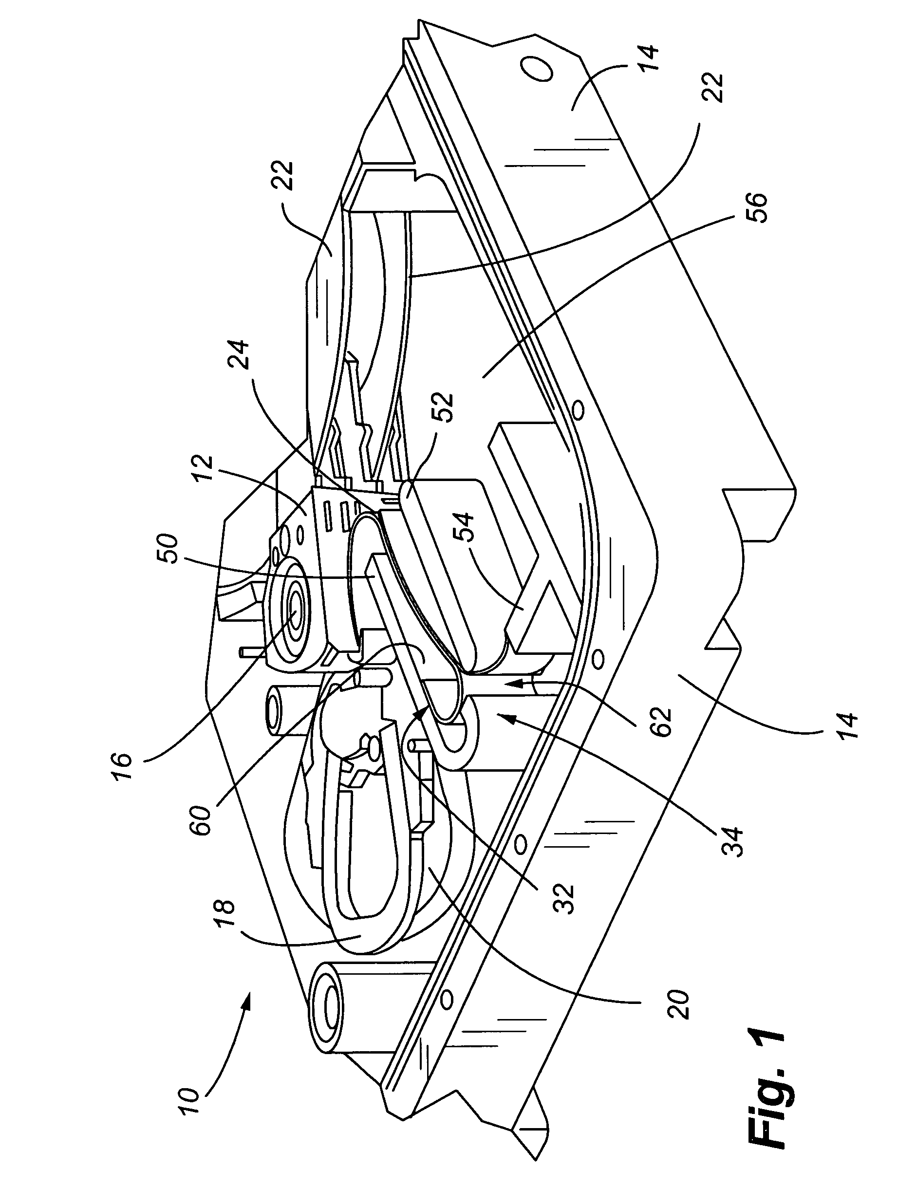 Flex circuit dampener for reduction of seek induced vibrations in a disk drive