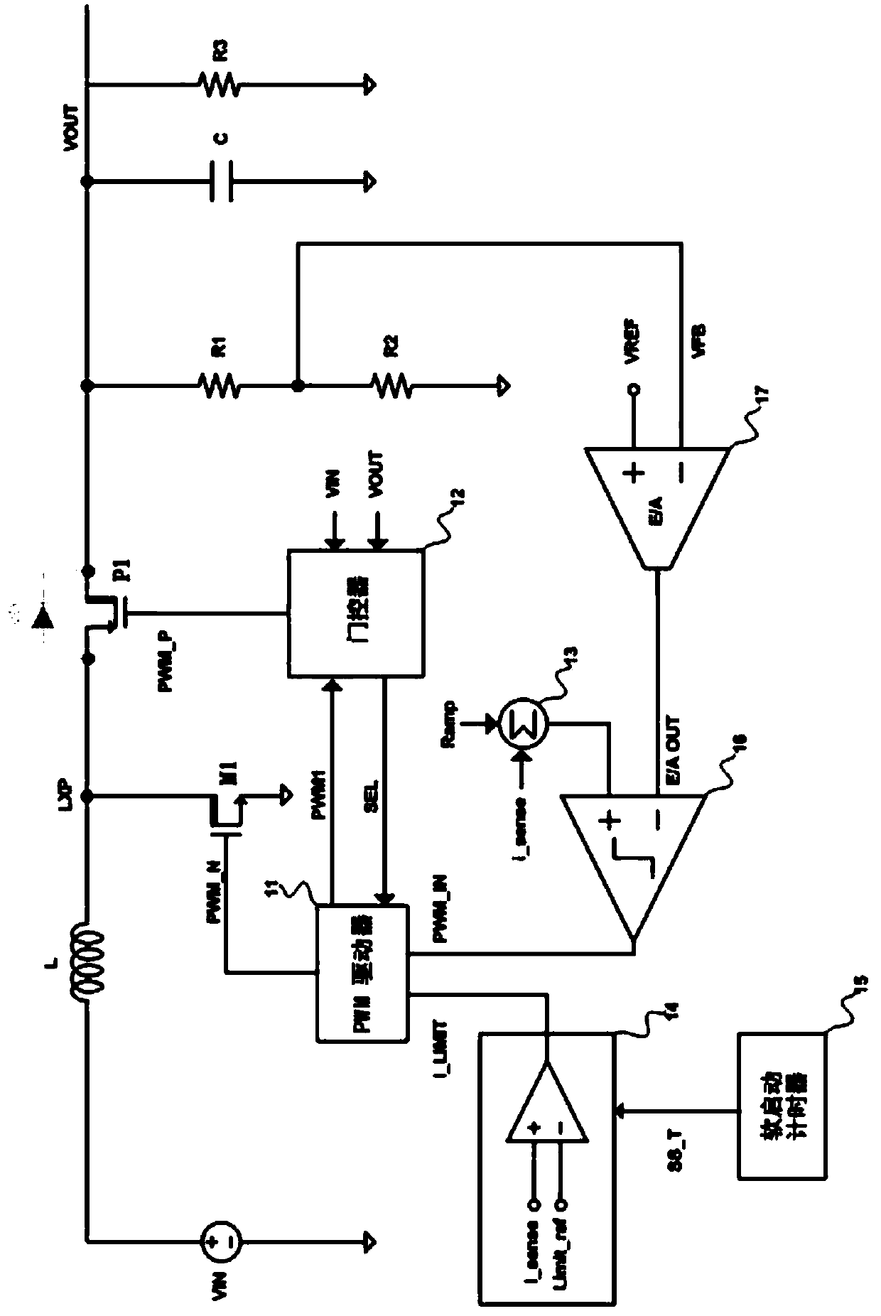 Soft-start device and method for DC-DC converter