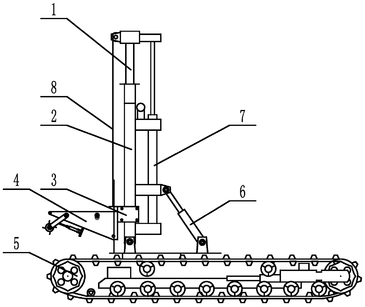 Support telescopic type mortar centrifugal spraying device