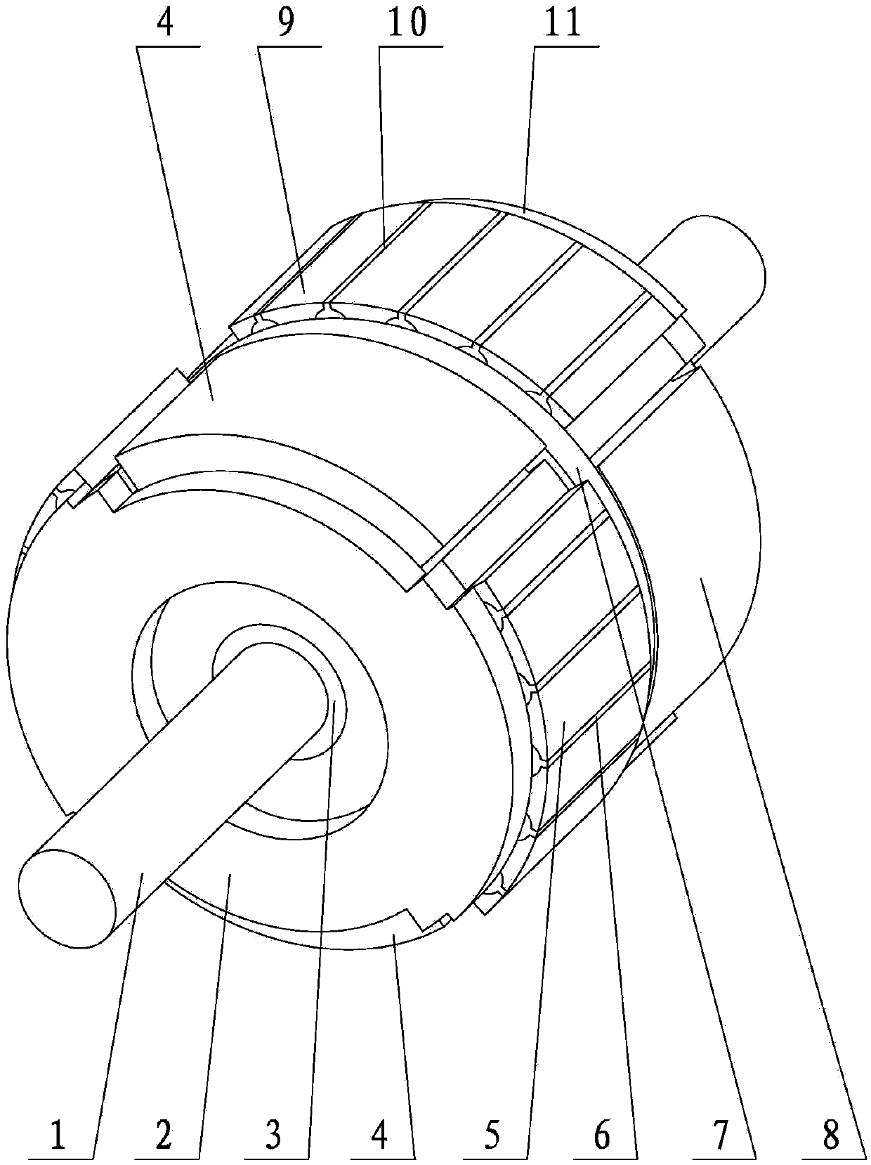 Double-magnetic-circuit asynchronous-starting permanent magnet synchronous motor rotor