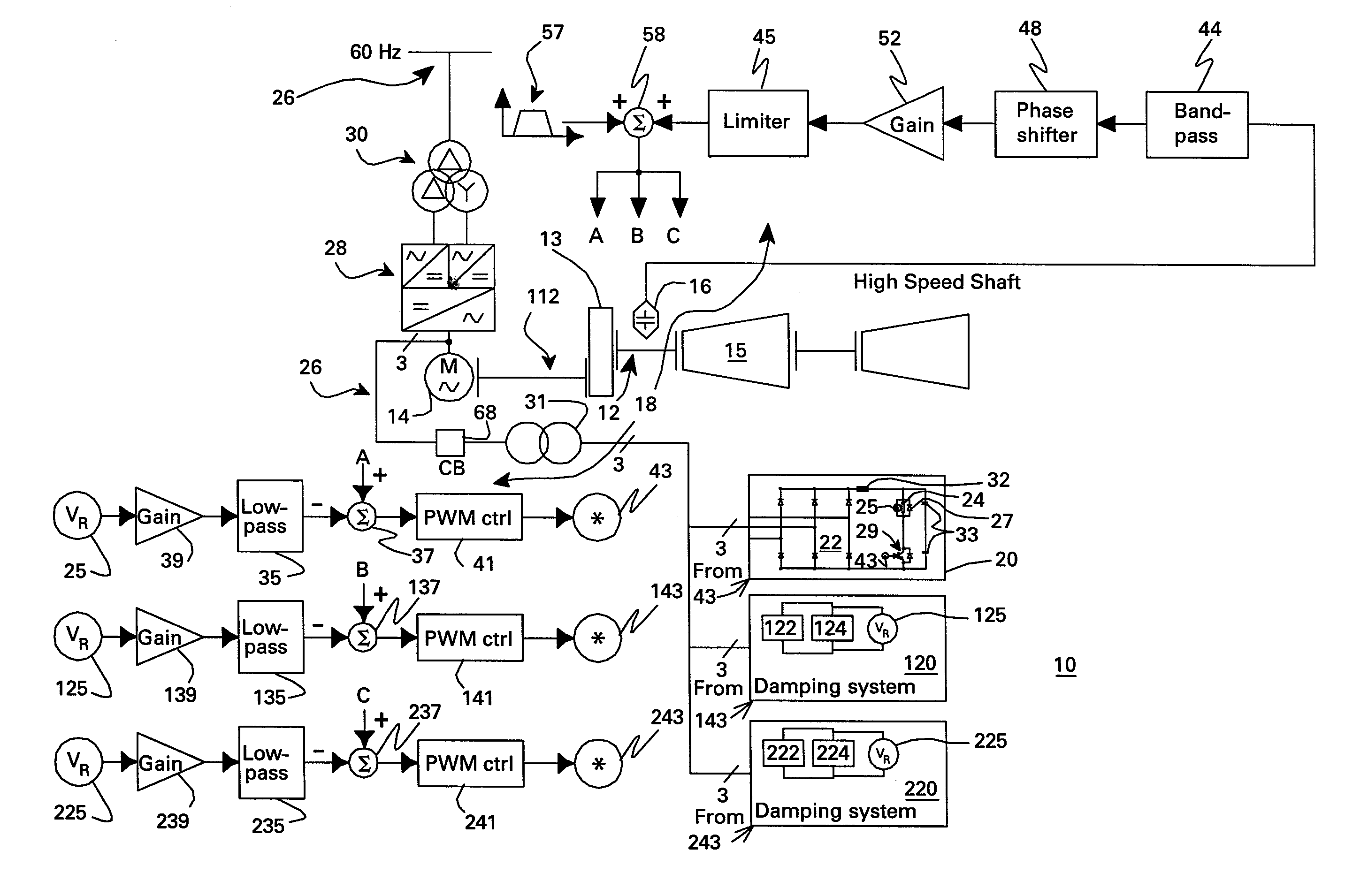 Resistive torsional mode damping system and method