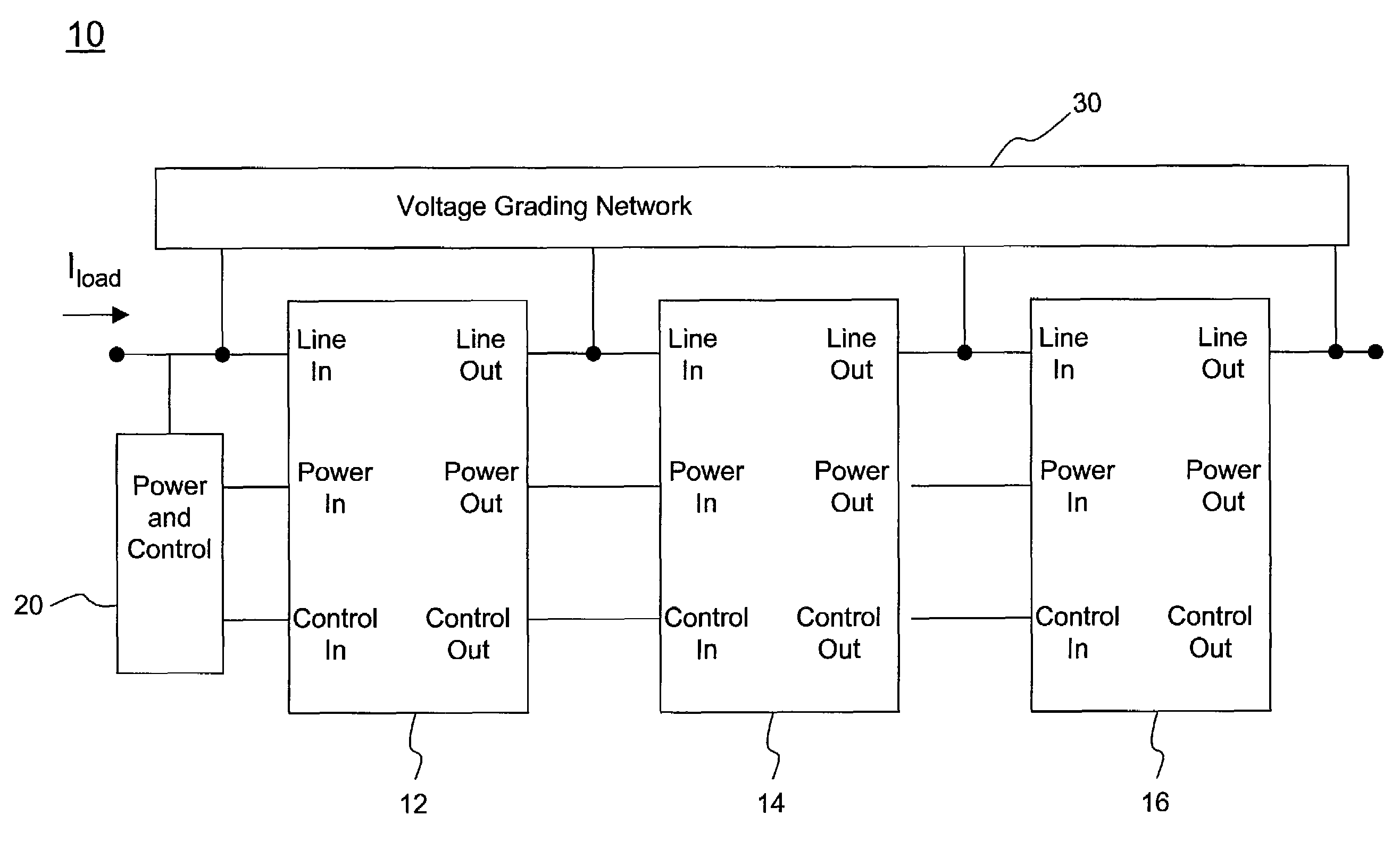 Micro-electromechanical system based switching module serially stackable with other such modules to meet a voltage rating