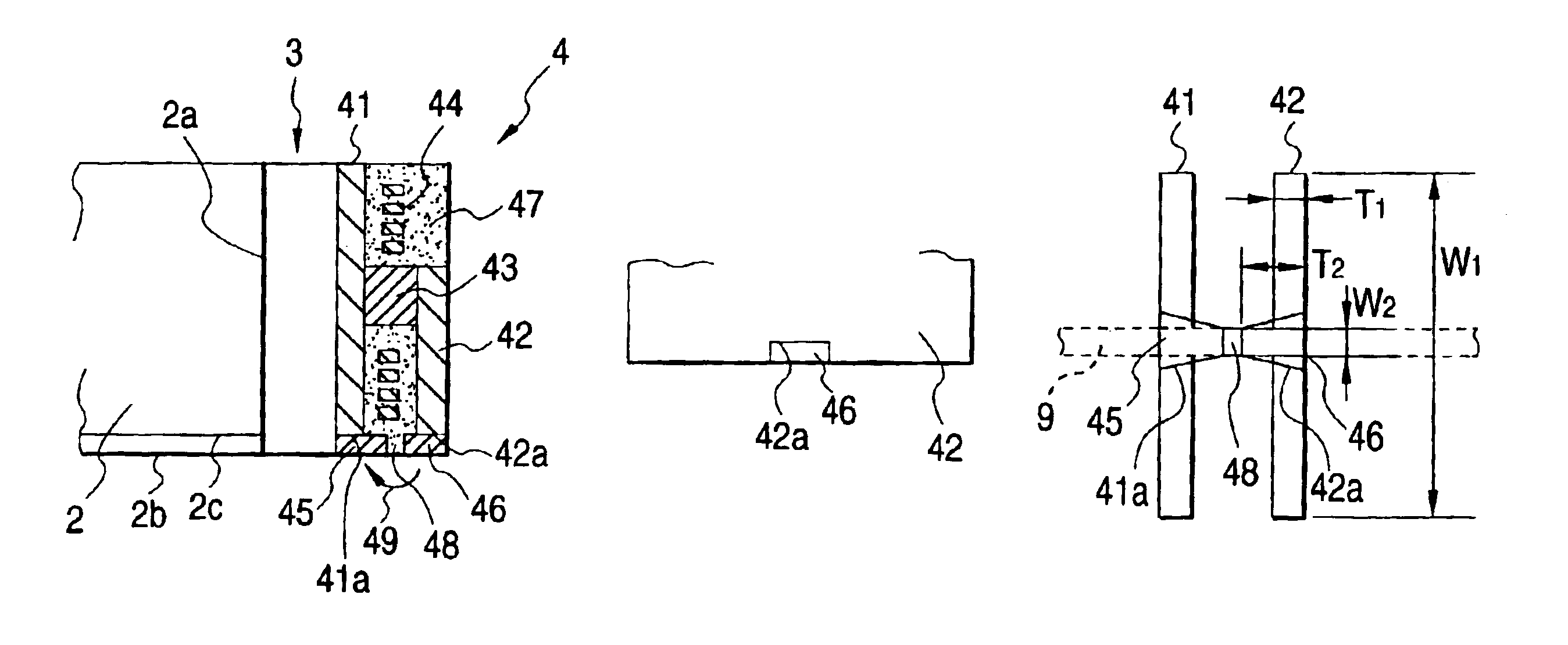 Magnetic head having a magnetic recording element including a pair of connected yoke films and magnetic pole film to form a magnetic gap