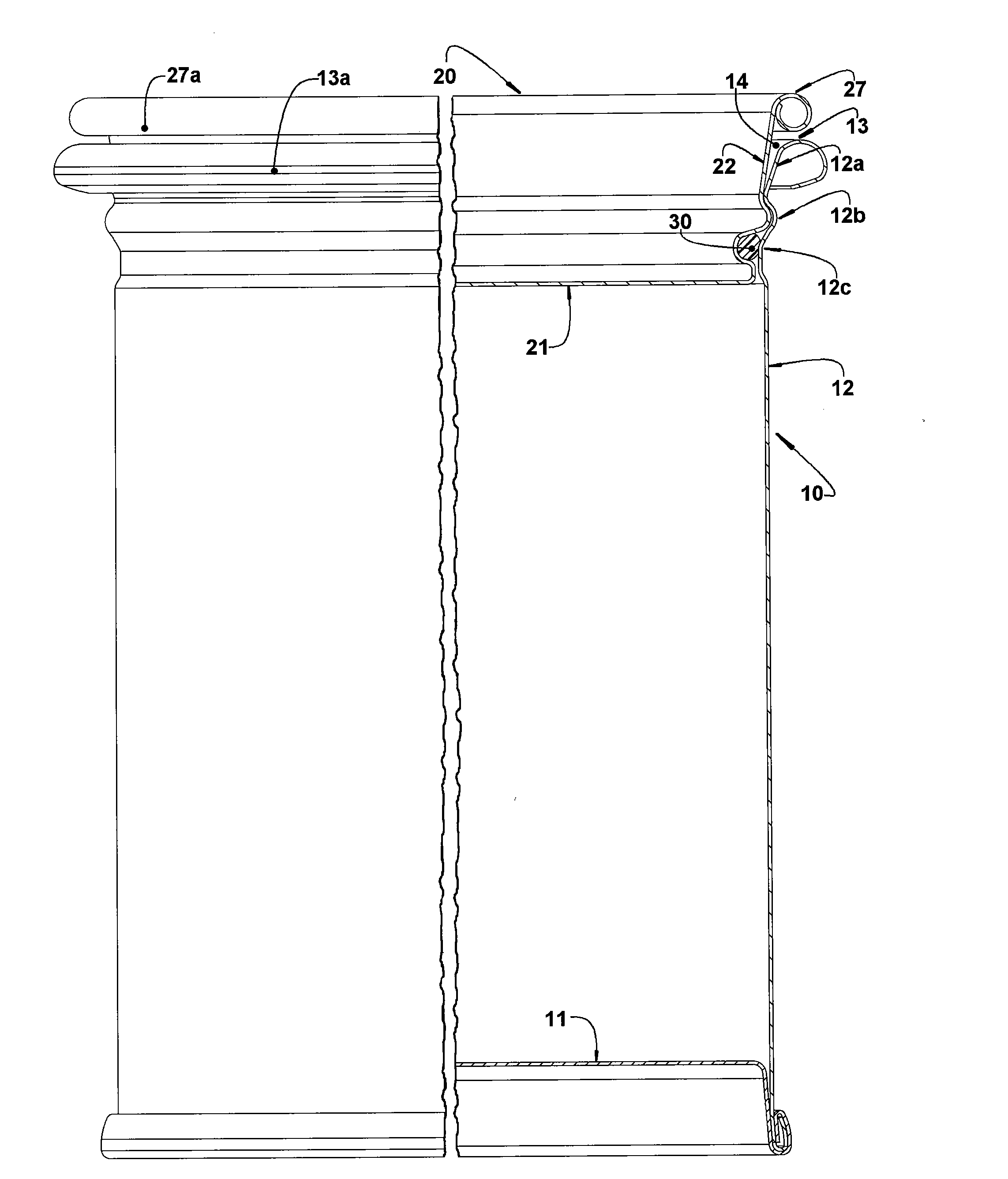 Closure arrangement for a container