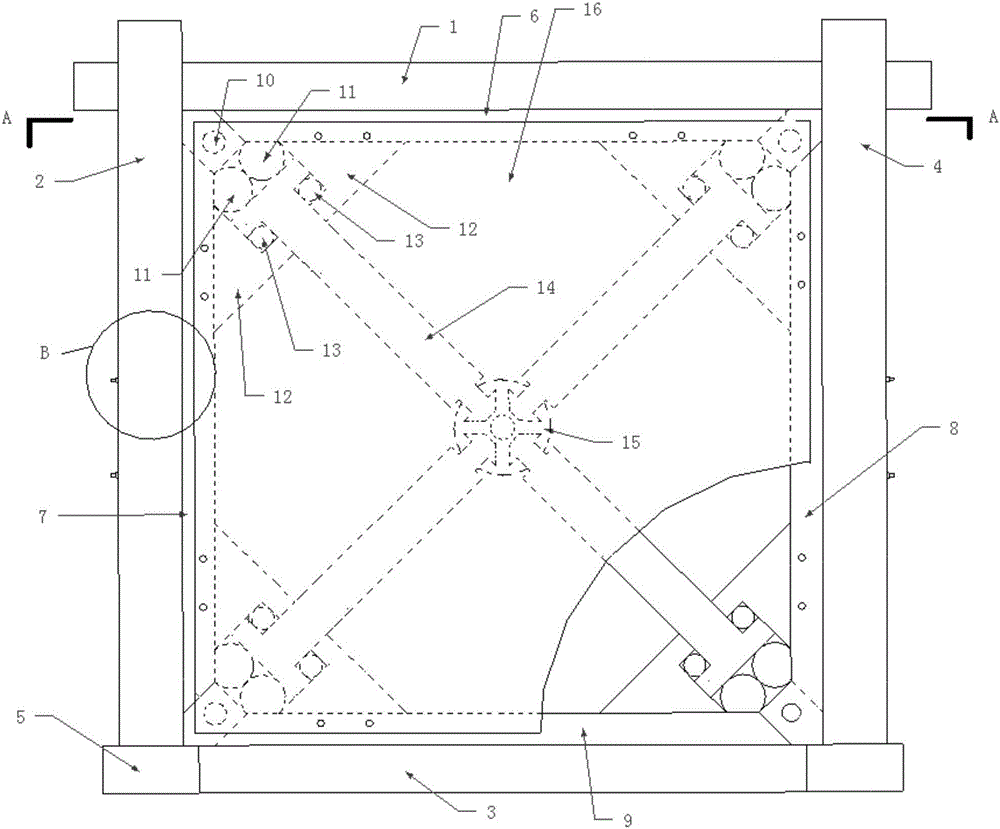 Wooden frame energy-consuming wall body of ancient building