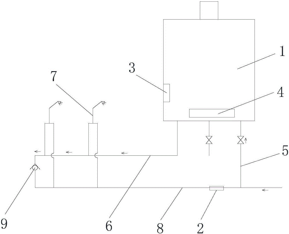 Intelligent protecting and prompting method for central gas water heater system