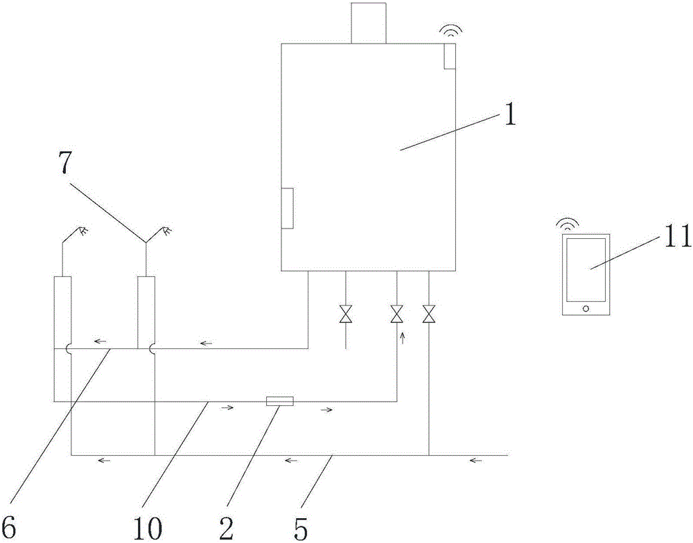 Intelligent protecting and prompting method for central gas water heater system