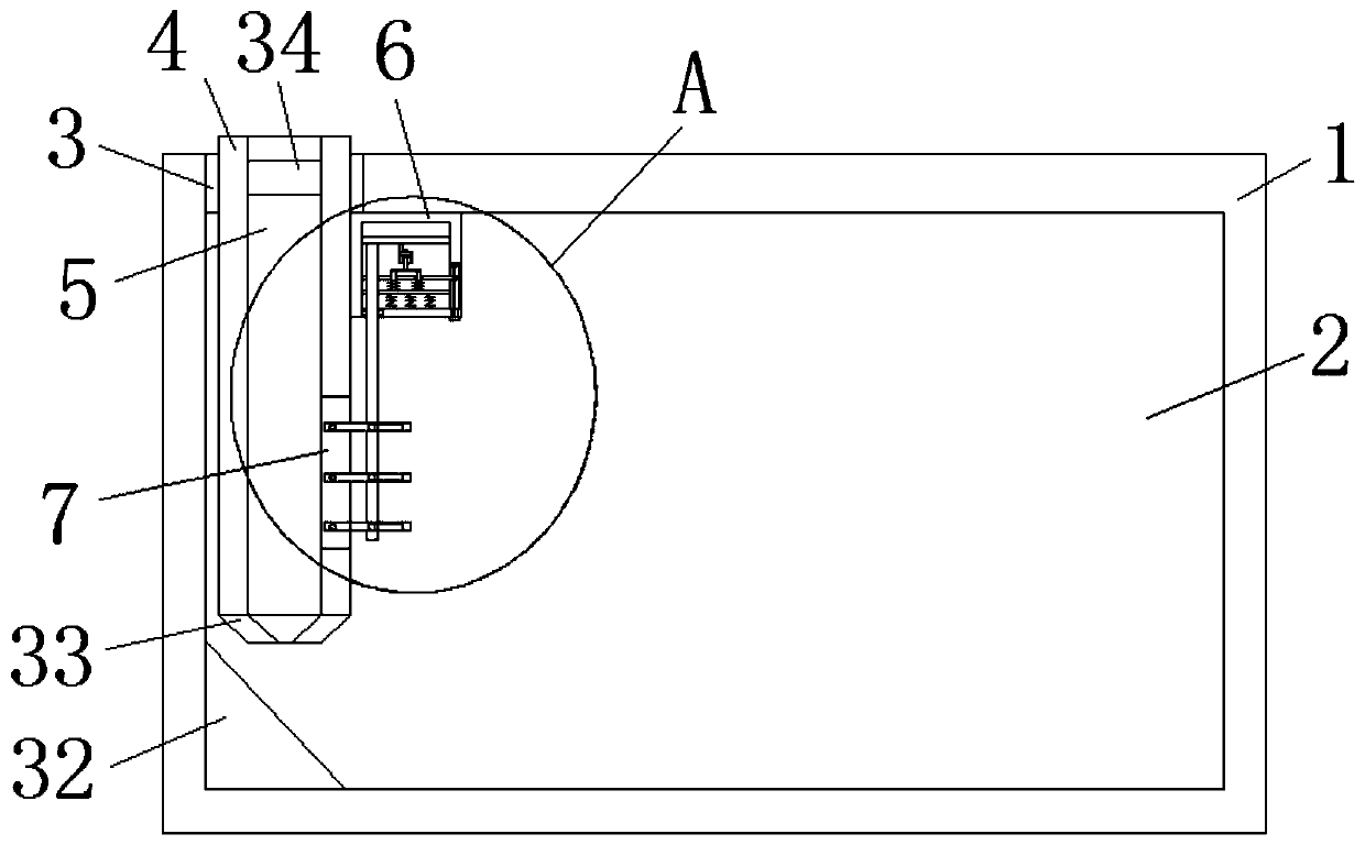 Air inlet structure on top of shot blasting machine